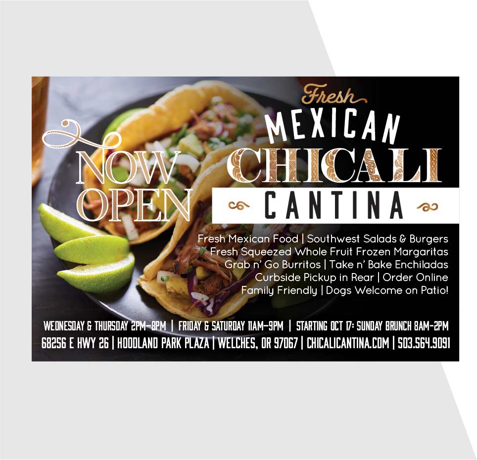 CHICALI CANTINA FLIER DESIGN