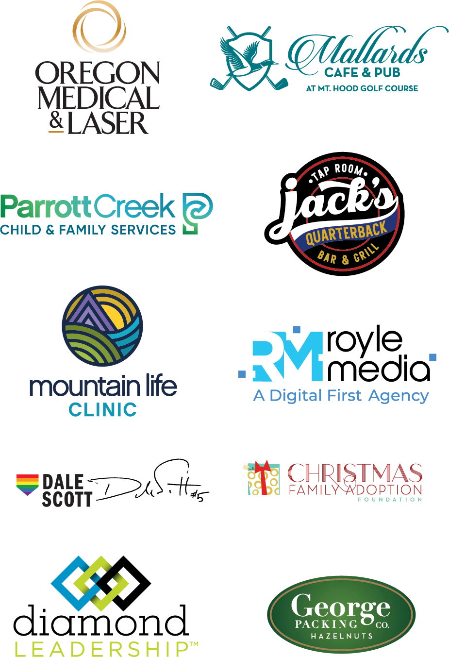 assortment of logos designed by Fab Brands