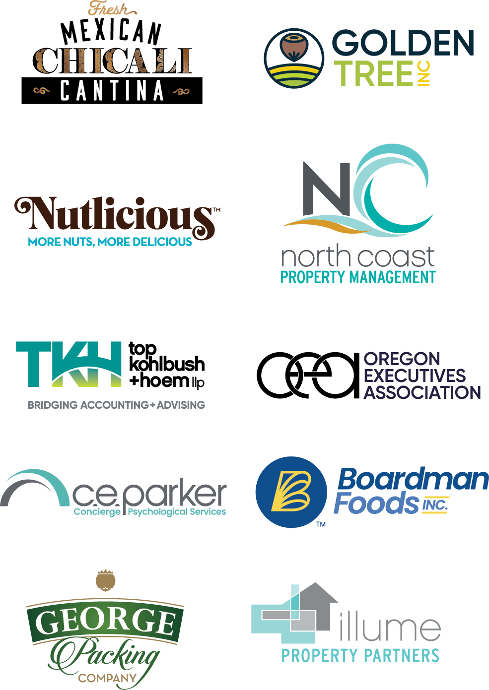 assortment of logos designed by Fab Brands