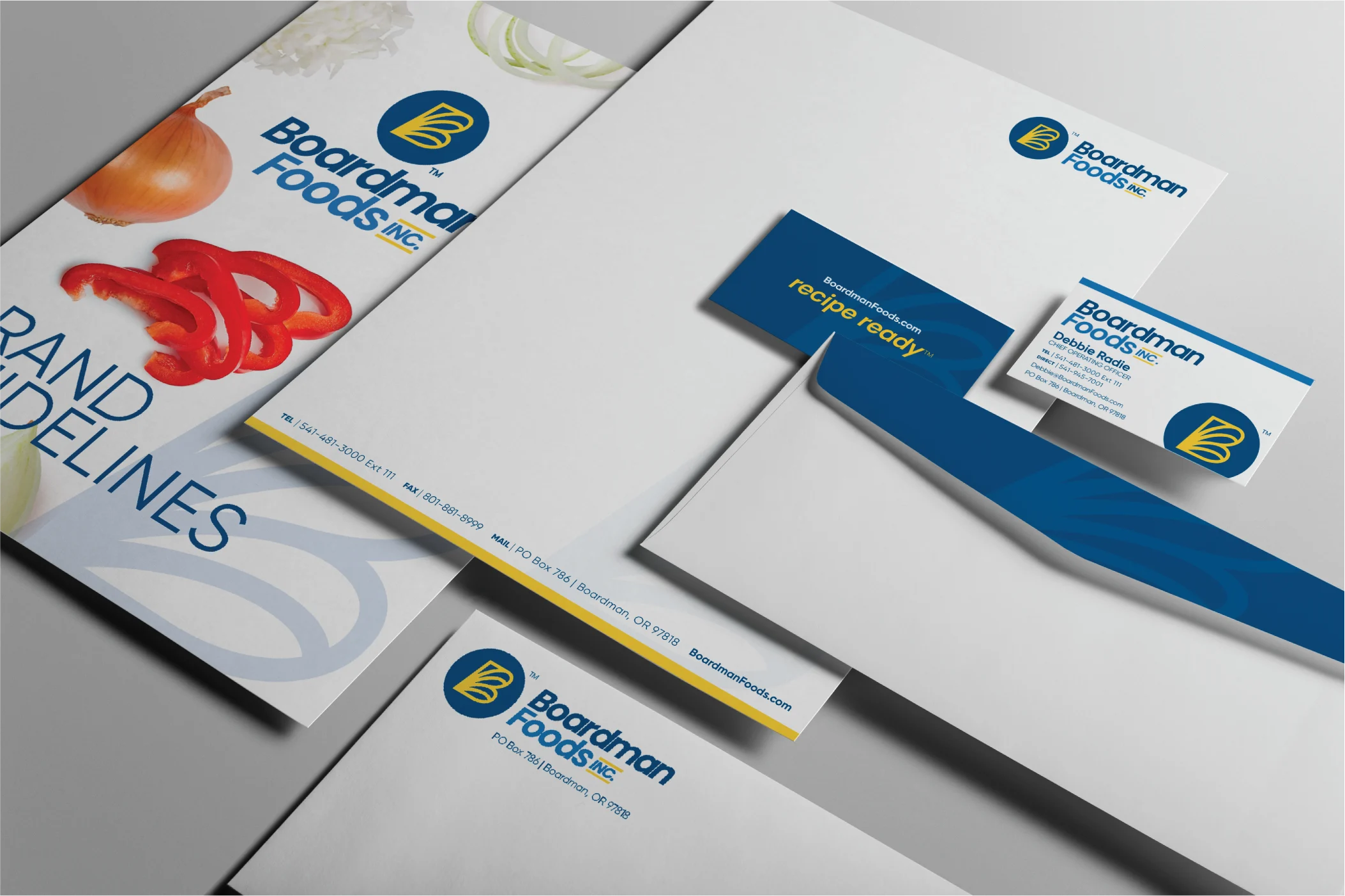 boardman food stationary and promotional material