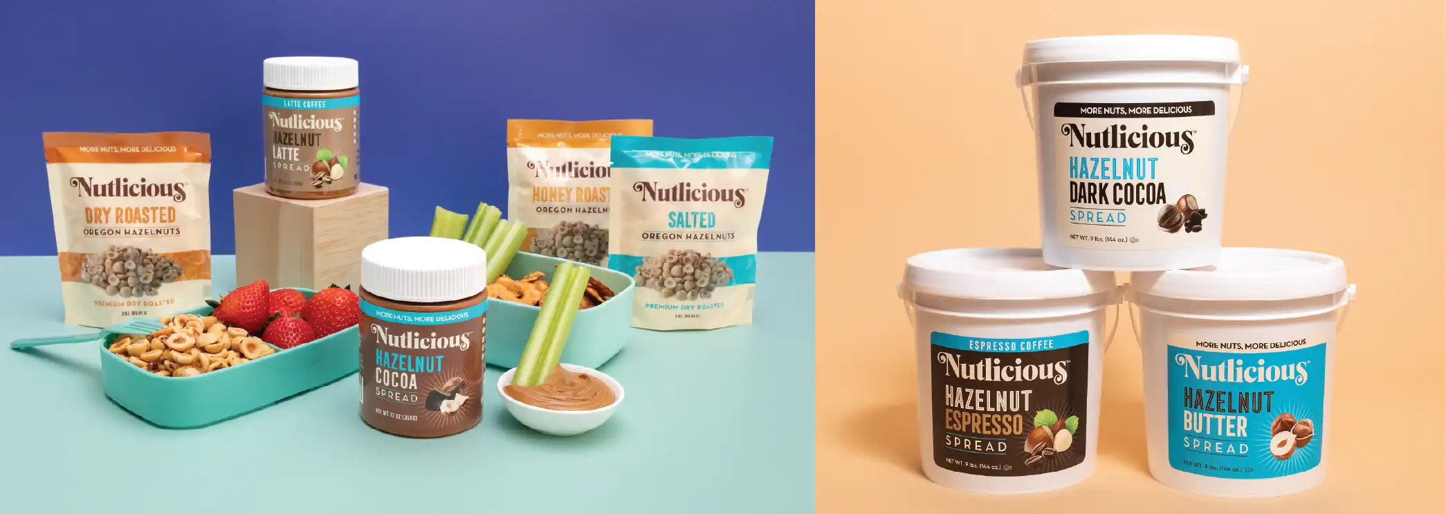 Nutlicious retain and wholesale packaging