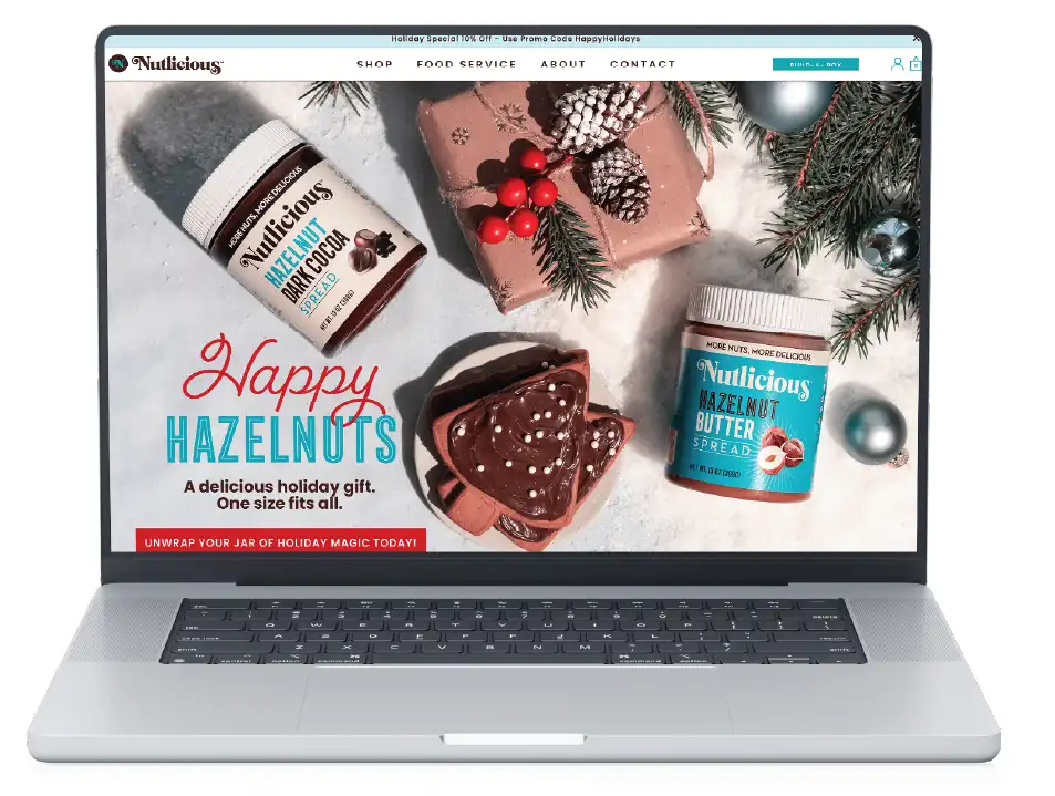 Nutlicious holiday webdesign