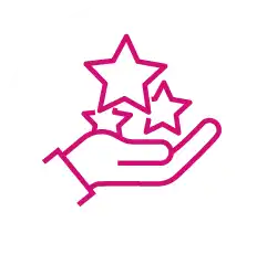 hand holding stars icon